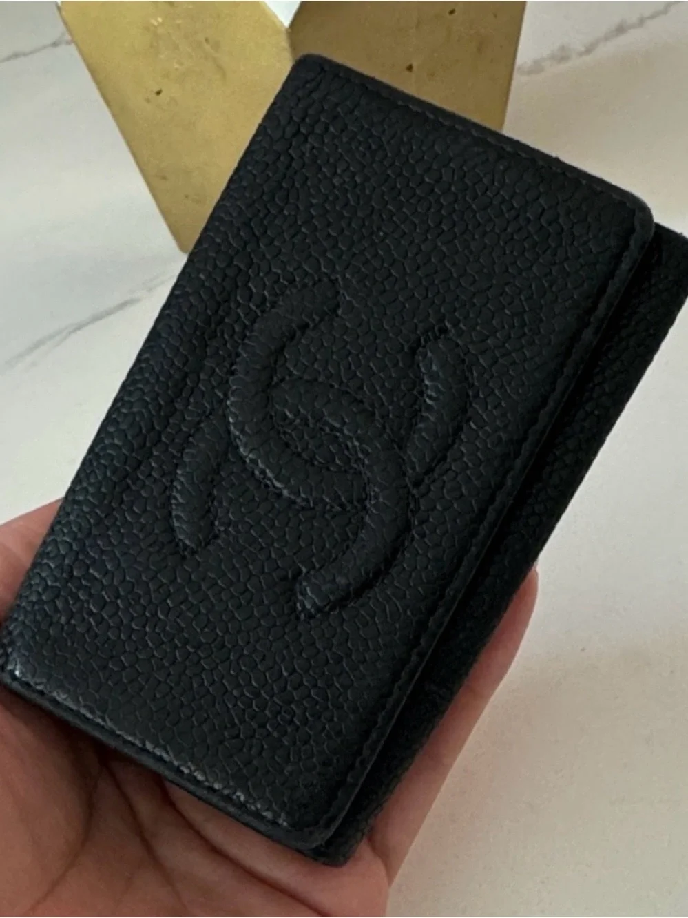 Chanel caviar key holder
